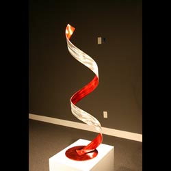 CINABAR HELIX - Painted Metal Sculpture by Nicholas Yust