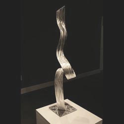PLATINUM RIPTIDE - Silver Metal Sculpture by Nicholas Yust