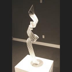 PLAYING WITH CURVES - Silver Metal Sculpture by Nicholas Yust