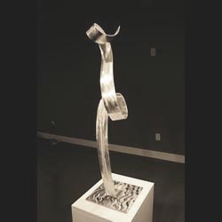 TWIRLY - Silver Metal Sculpture by Nicholas Yust